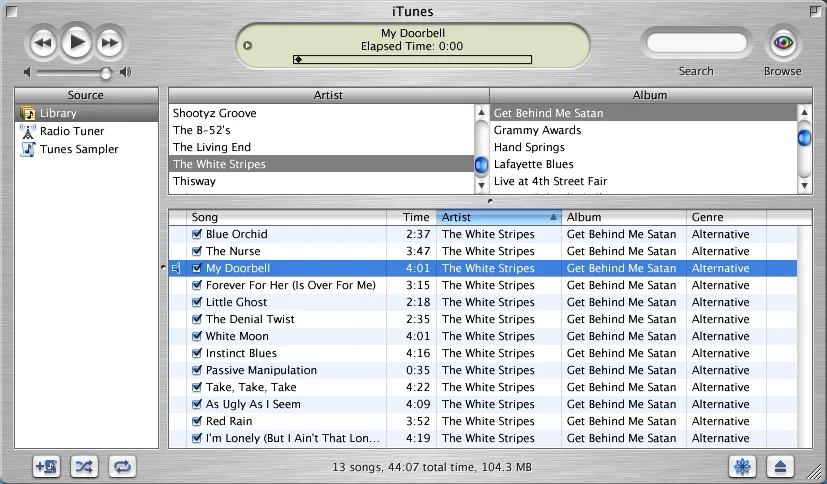 Captura de iTunes 1 en Mac OS 9